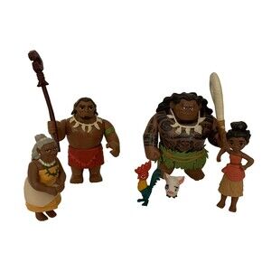 Disney Moana Characters Figures Cake Toppers Lot of 6 NO MOANA